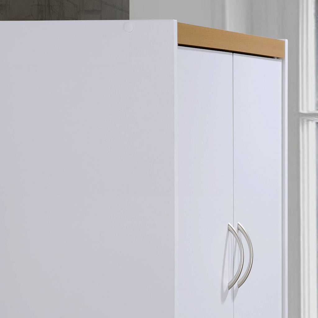 White 4-Door Kitchen Pantry Cabinet with 4 Shelves G19344