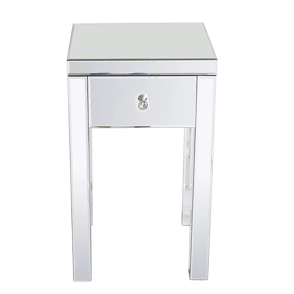 Mirrored End Table with Drawer W501