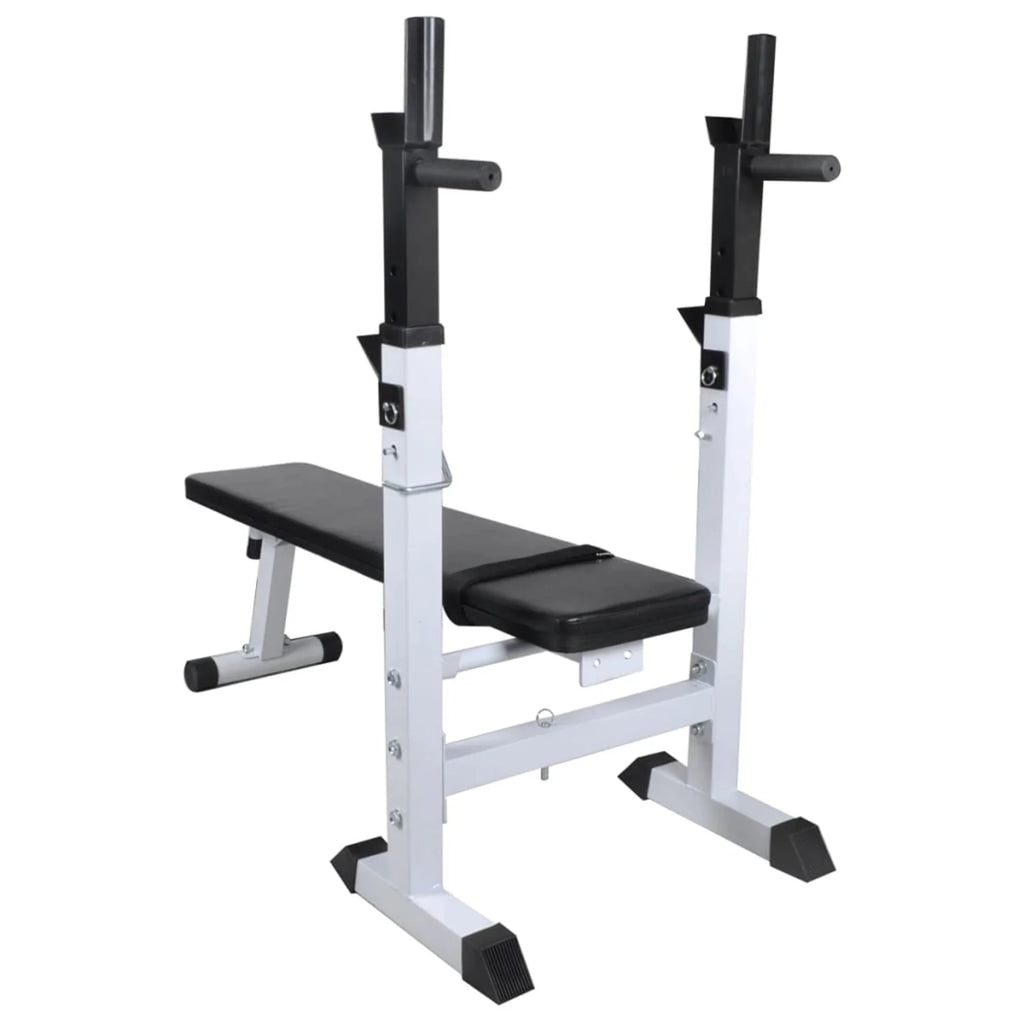Workout Bench with Weight Rack, Barbell and Dumbbell Set 264.6 lb W49259