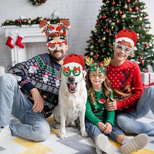Christmas Glasses and Holiday Headbands 18PCS Set D497052