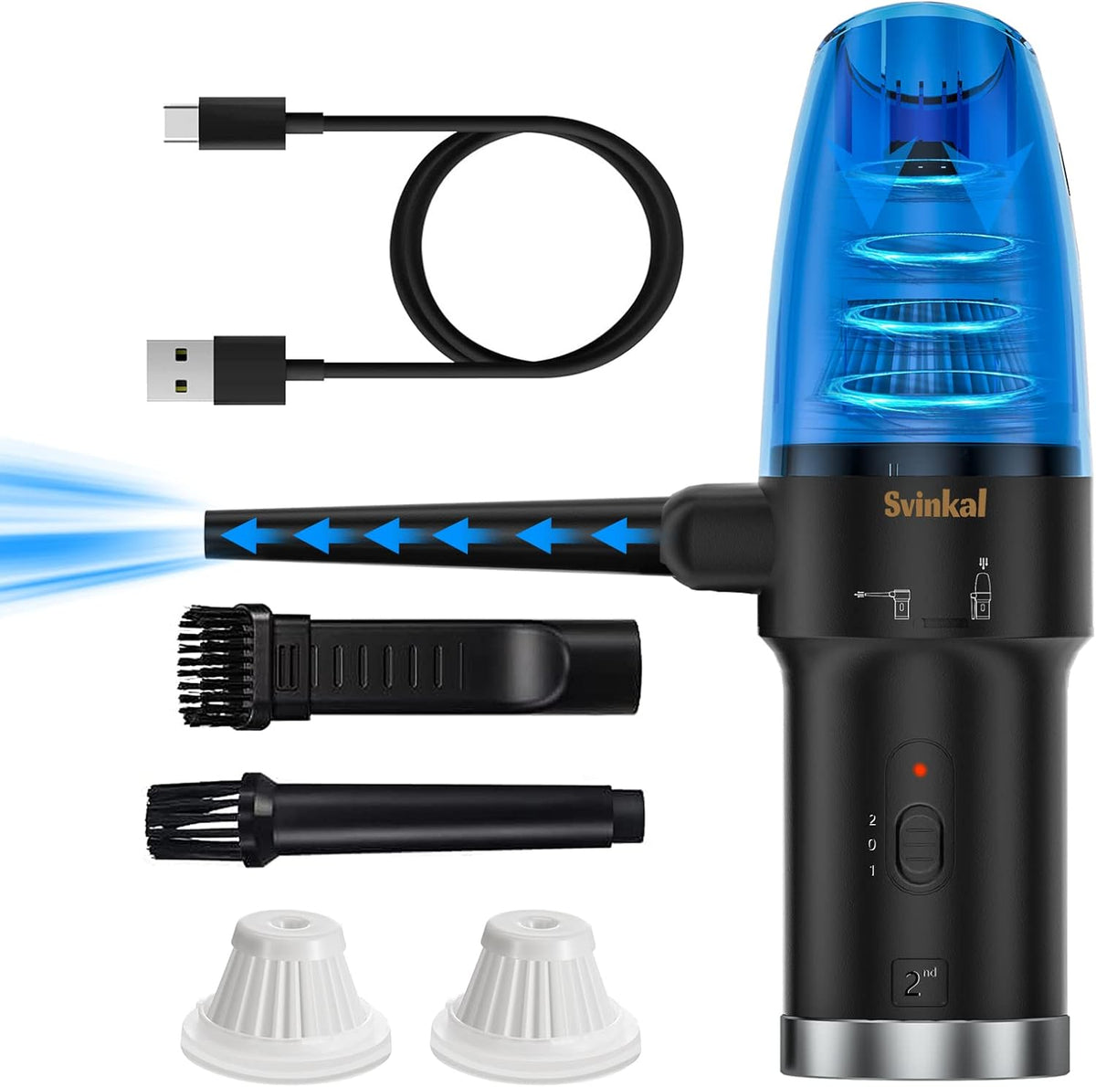Cordless Air Duster & Vacuum 2-in-1, 6000mAh, Pack of 2 U44904