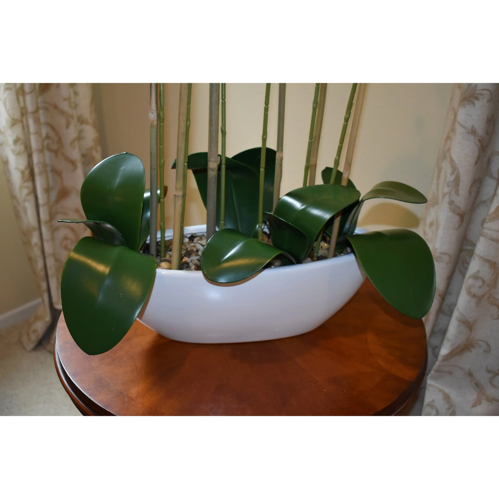 32" Real Touch Phalaenopsis Orchid with White Oval Container P25211