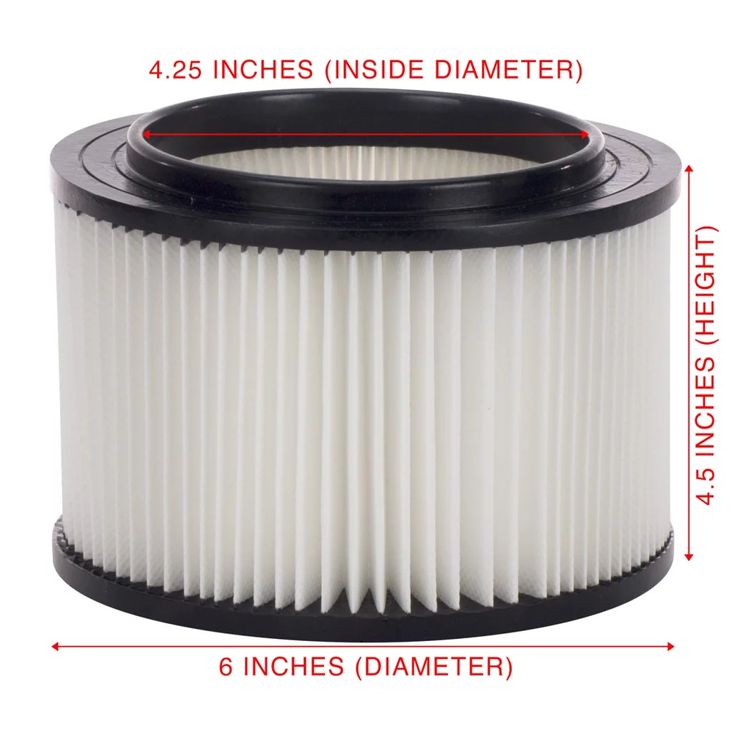 4 Pack Replacement Filters for 3 to 4 Gallon Wet/Dry Vacs J813718