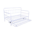 White Metal Frame Daybed with Trundle A394