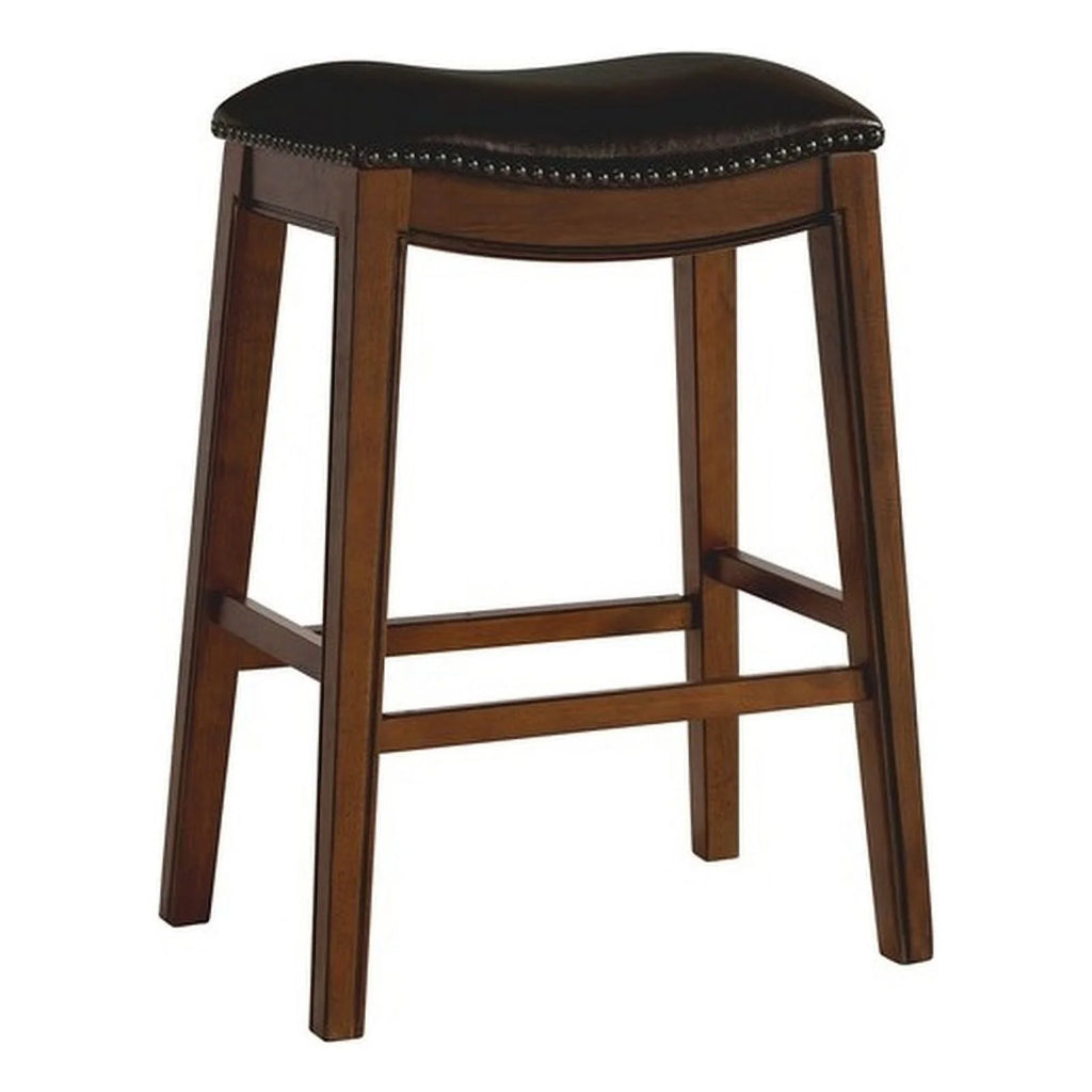 Brown Backless Bar Stool Q437