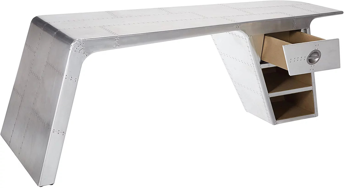 Aluminum Desk with 1 Drawer and 2 Shelves H63433