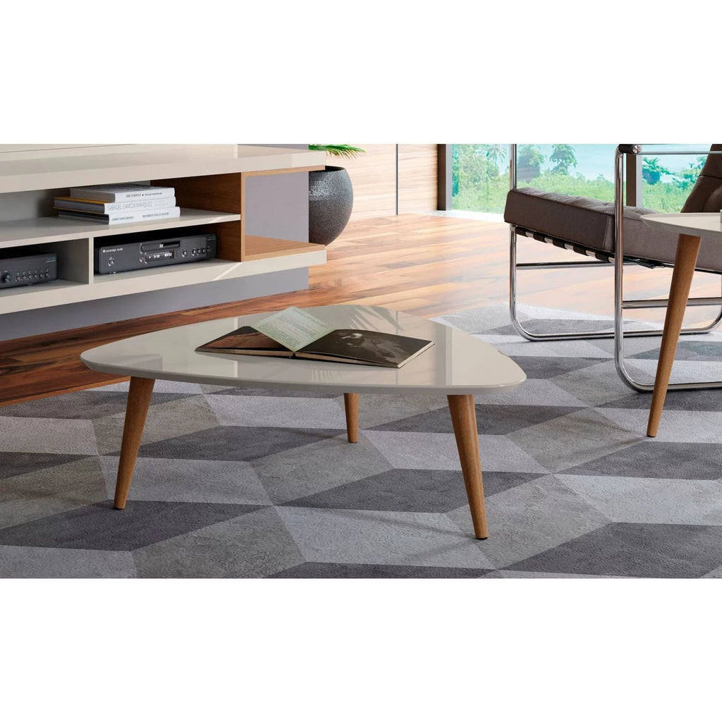 Off White Maple Cream Triangle Coffee Table D8965