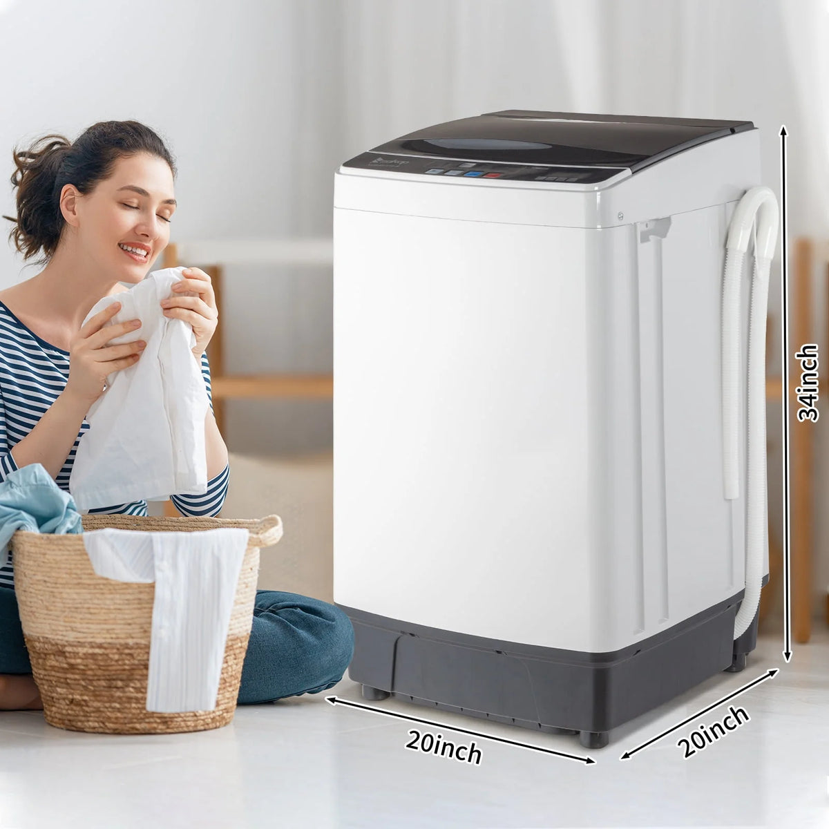 17.6Lbs Top Load Portable Washer with Drain Pump K992