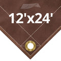 12 oz Brown Canvas Tarps 12' x 24' Z38332