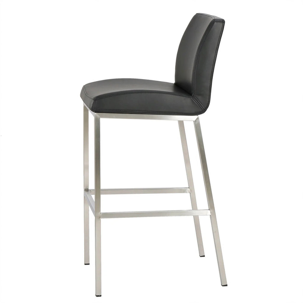 Black Leather Barstool Set of 2 O5218
