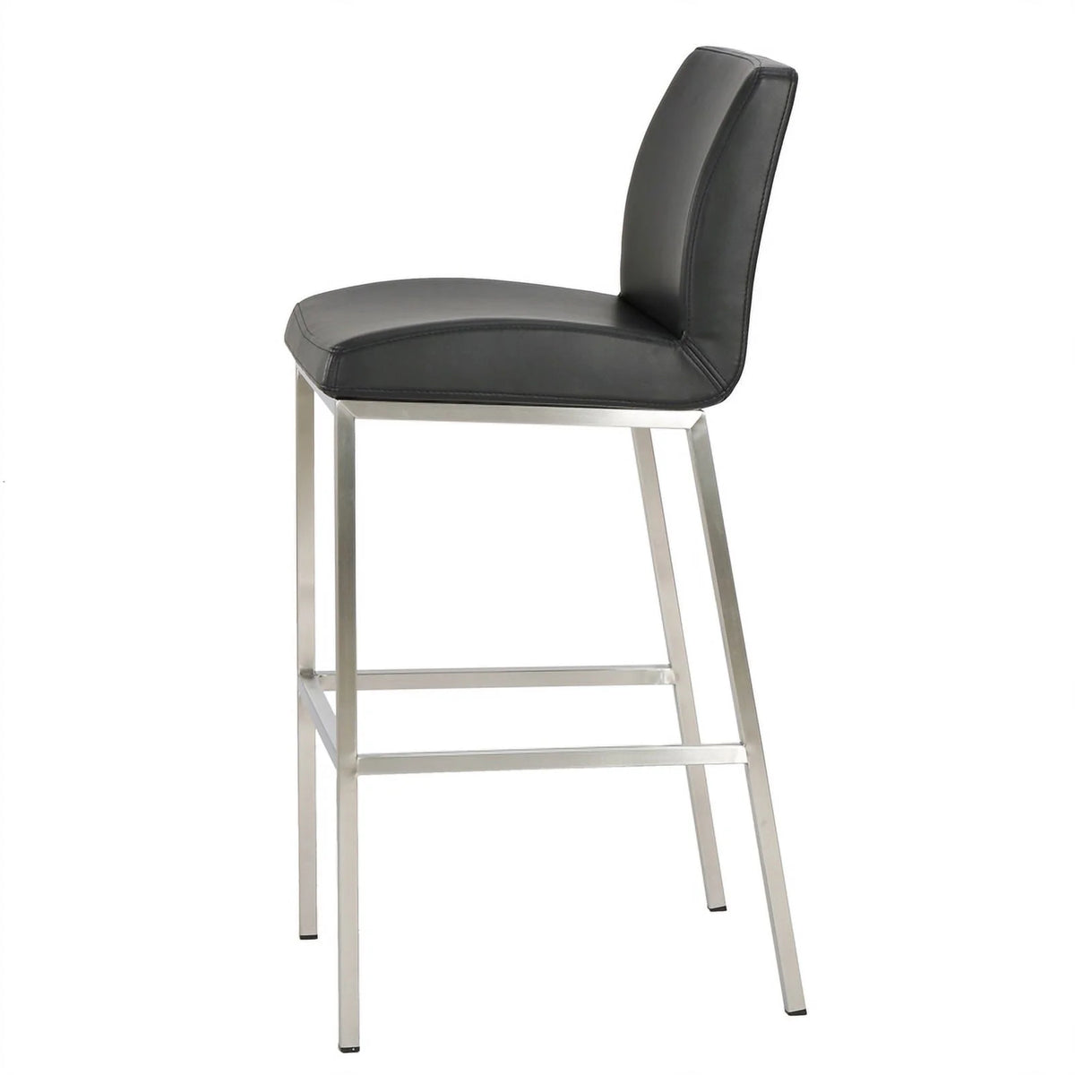 Black Leather Barstool Set of 2 O5218
