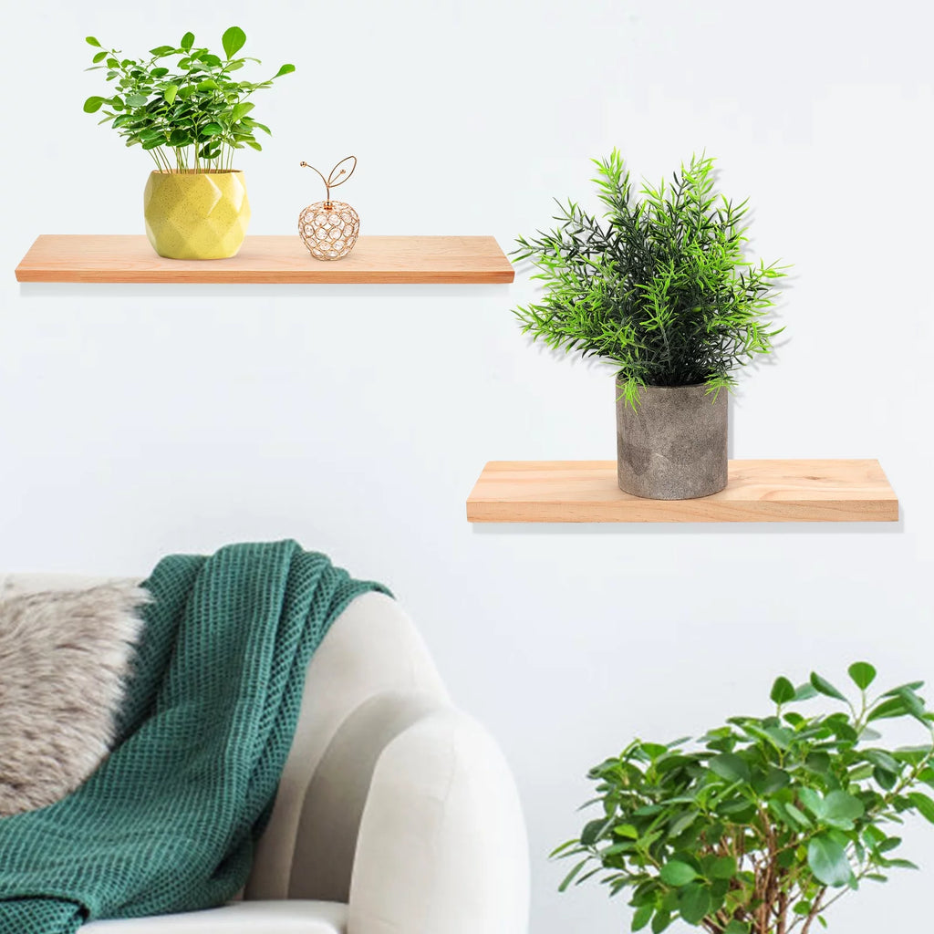3 Sets of Wall-mounted Wooden Floating Shelf Kit N87956