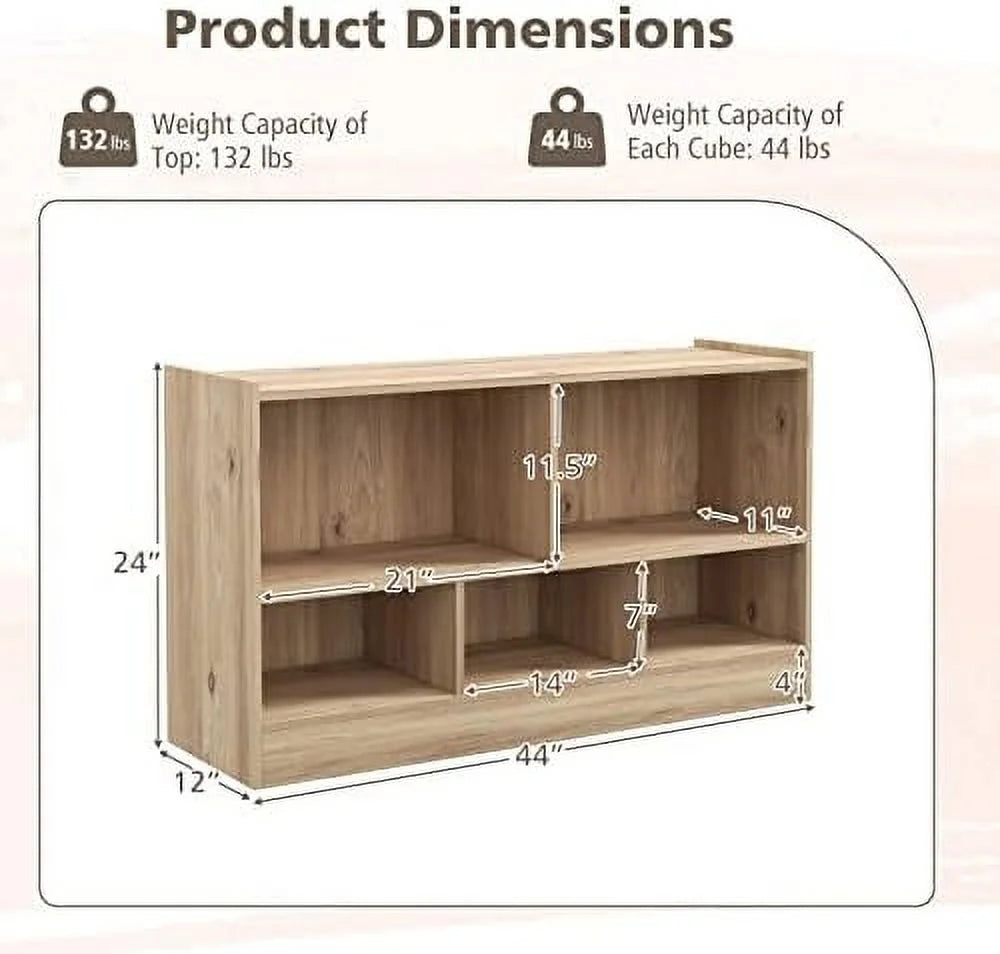 2-Tier 5 Cube Wooden Bookcase H6485