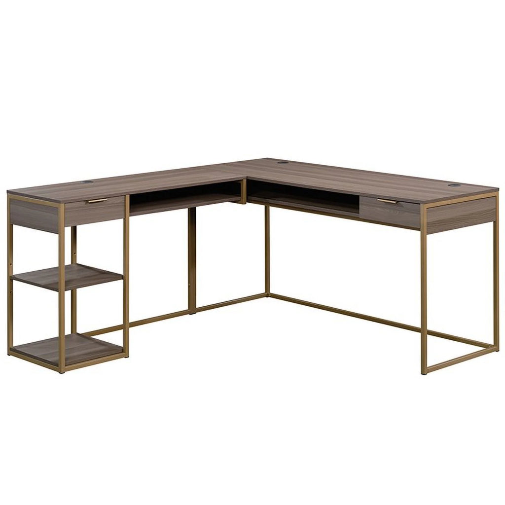 Metal Desk and 5-Shelf Bookcase Set S123202