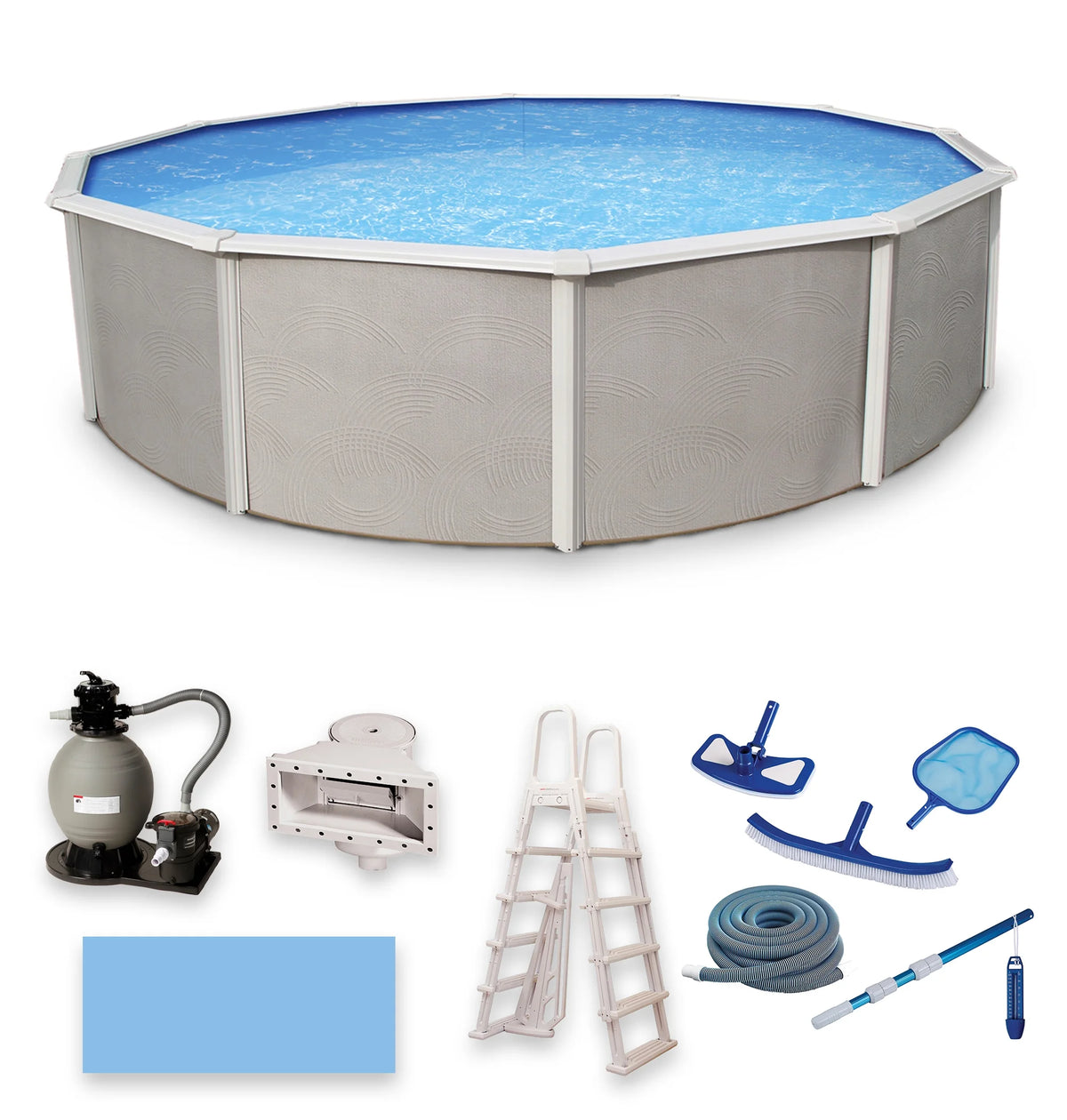 24-ft Round 52-in Deep Metal Wall Swimming Pool S433444