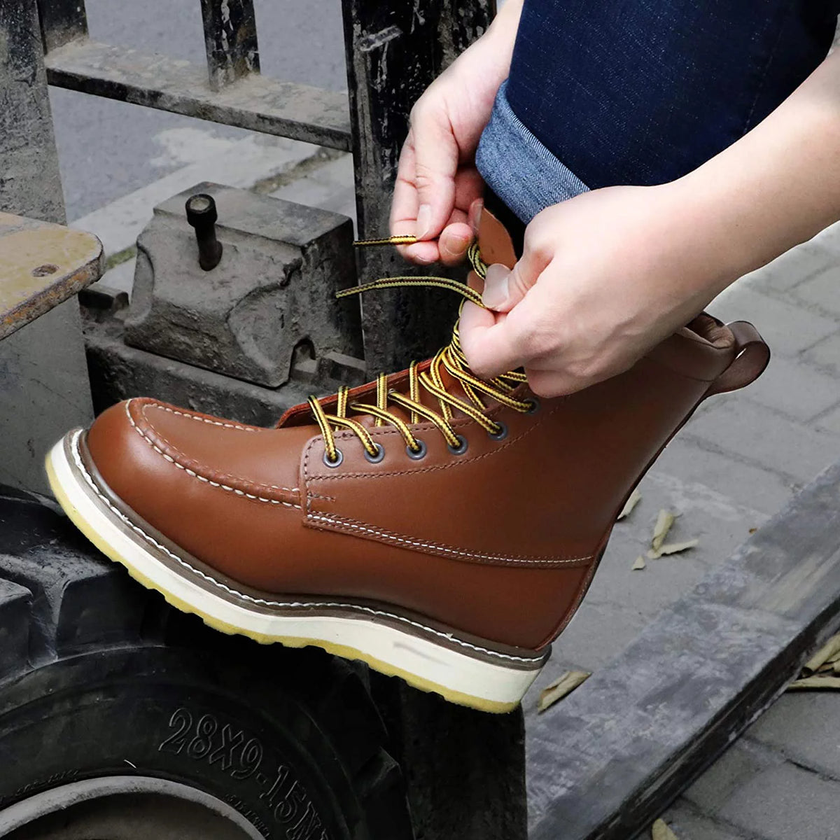 8" Leather Waterproof Soft Toe Work Boots H6226