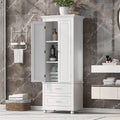 White Storage Cabinet with Doors and 2 Drawers N169