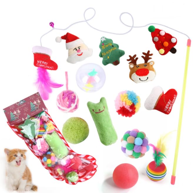 14 Pack Christmas Catnip Cat Toys K932354