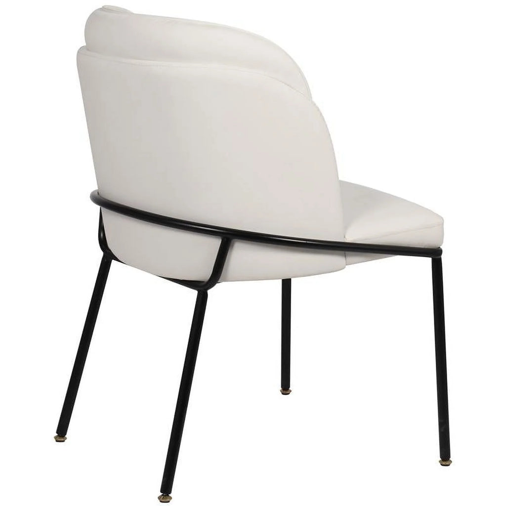 White Vegan Leather Dining Chair Y92120