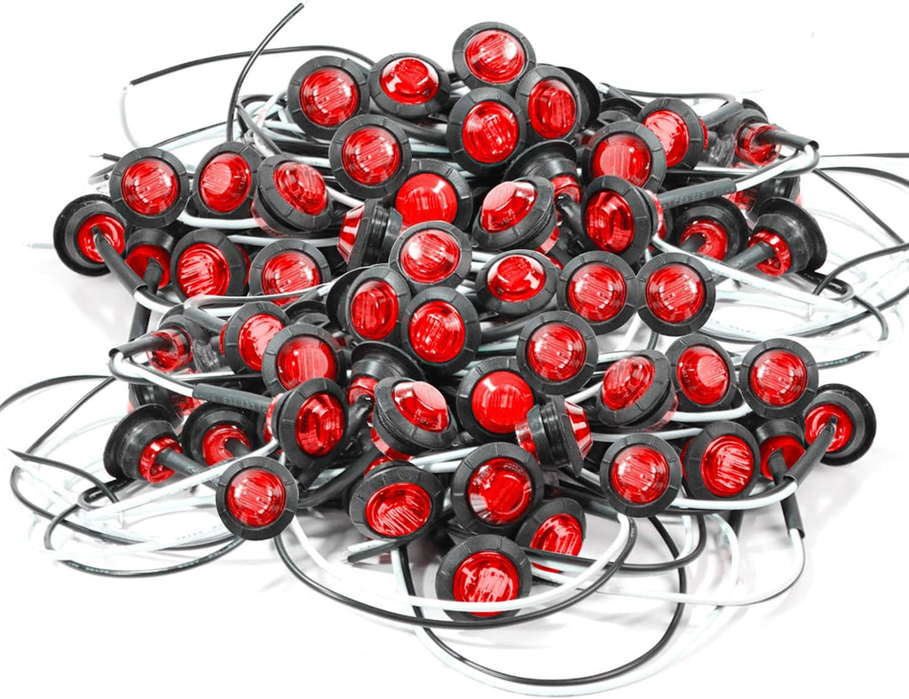 3/4 Inch Round LED Trailer Side Marker Lights 200 Pack F976