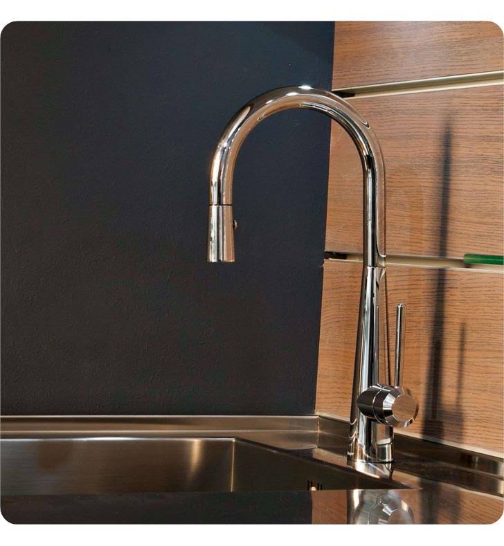 Single Handle Pull-Down Bar Prep Kitchen Faucet in Polished Chrome N4716