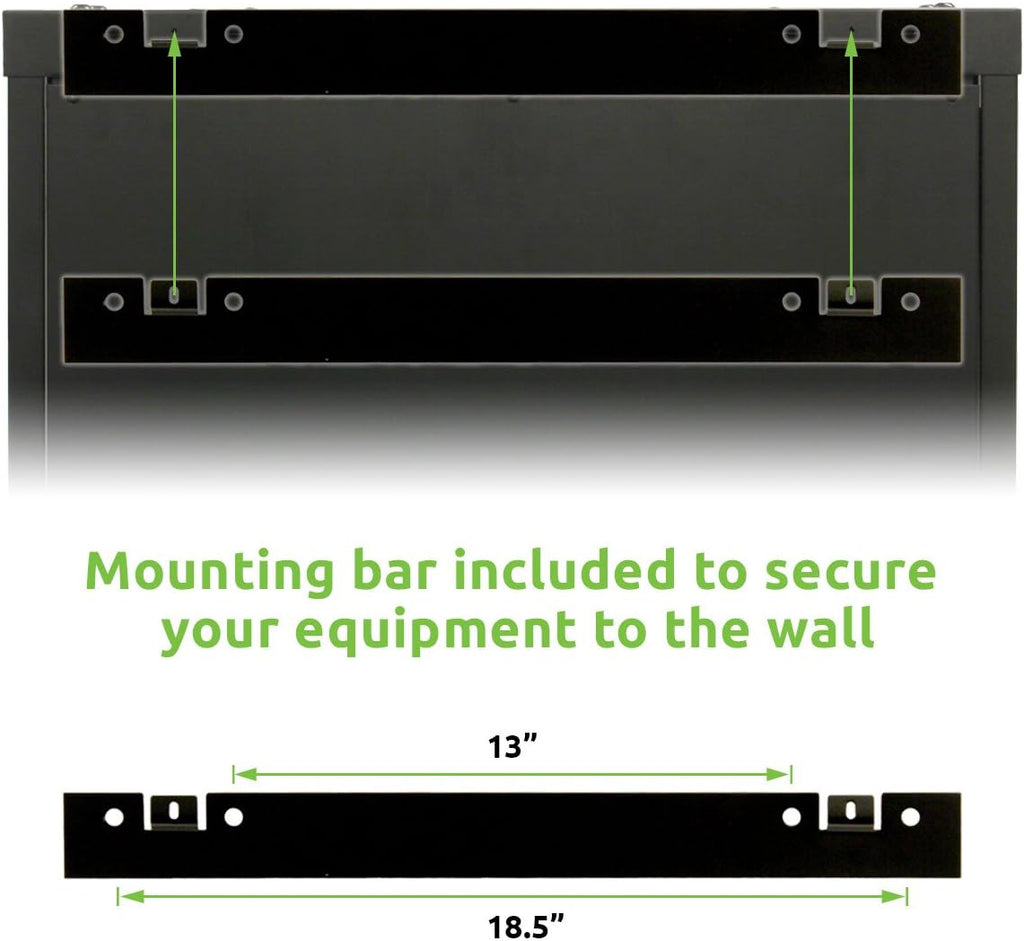 6U Wall Mount Network Server Cabinet Rack Enclosure Glass Door Lock D48799