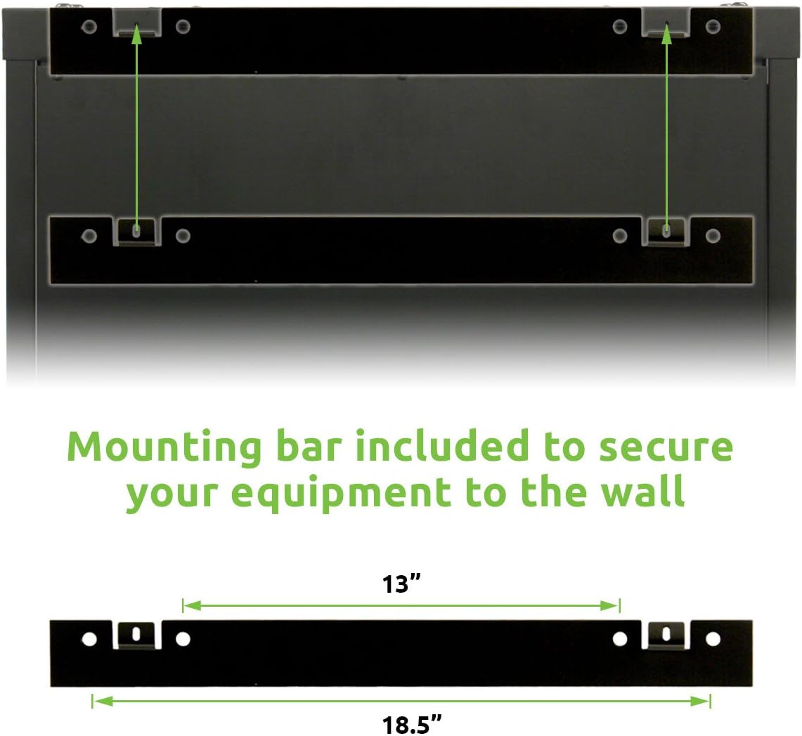 6U Wall Mount Network Server Cabinet Rack Enclosure Glass Door Lock D48799