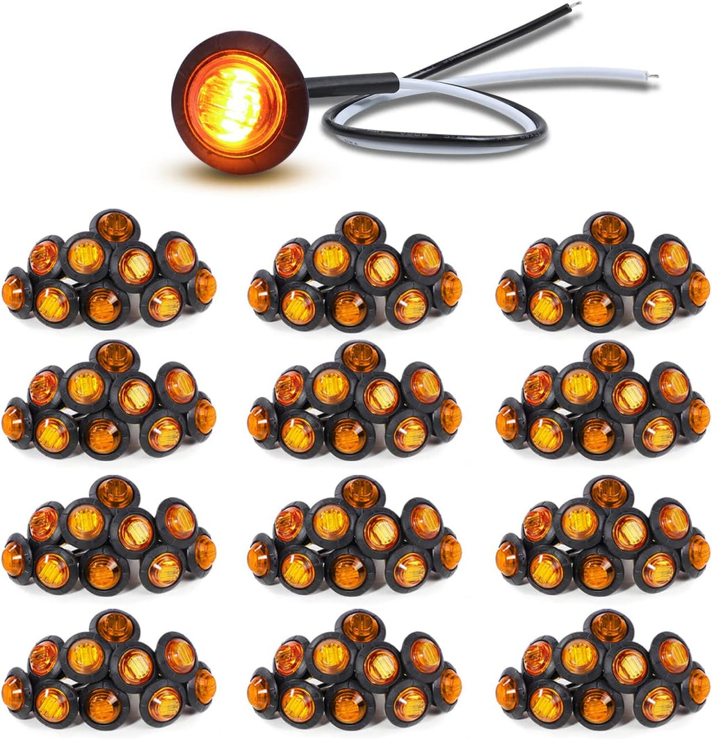 3/4 Inch Round LED Trailer Side Marker Lights 200 Pack F976