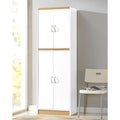 White 4-Door Kitchen Pantry Cabinet with 4 Shelves G19344
