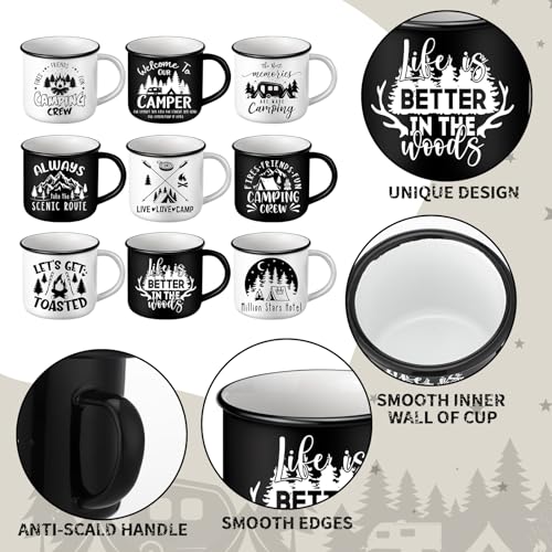 12 Pcs Christmas Enamel Coffee Mugs 12 oz J544
