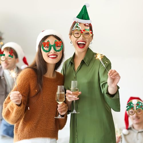 Christmas Glasses and Holiday Headbands 18PCS Set D497052