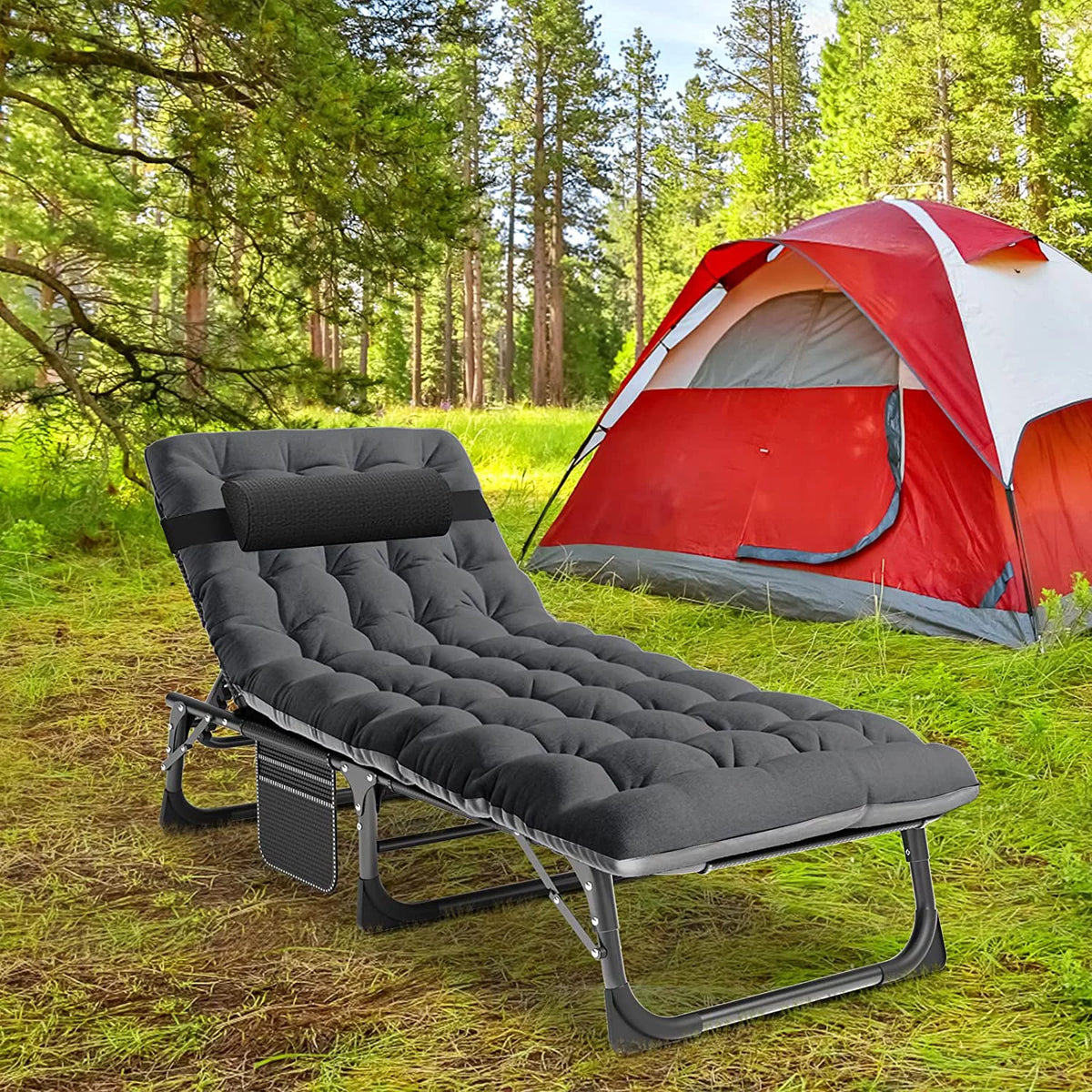 Folding Sleeping Cot with Mattress and Pillow M3627