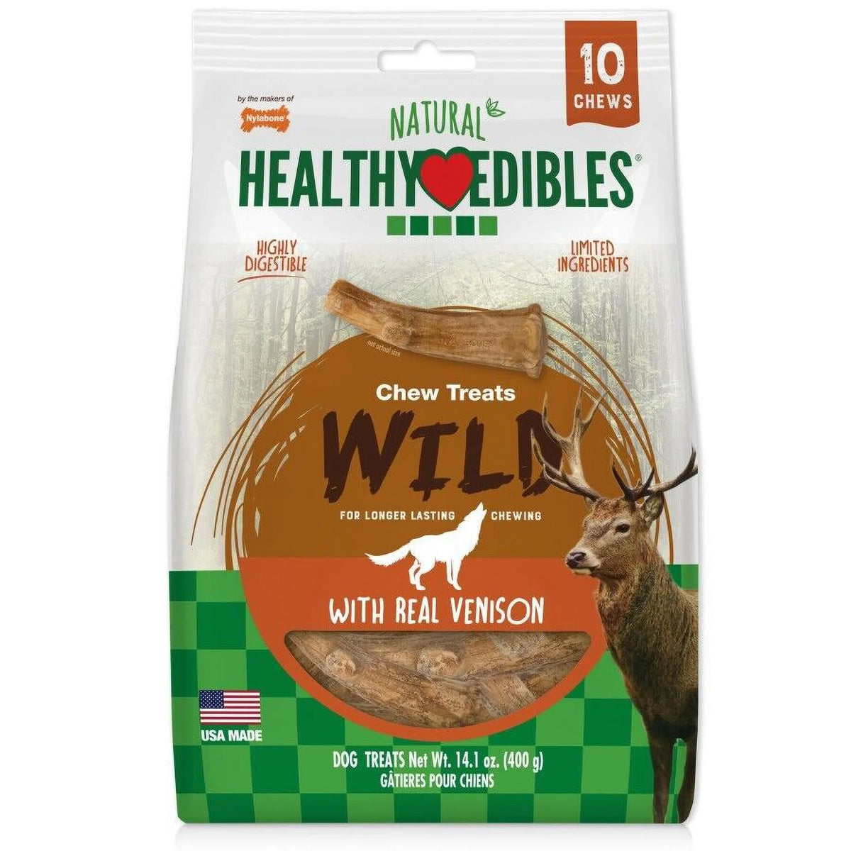 Natural Dog Chew Treats Venison 10 Chews A3730