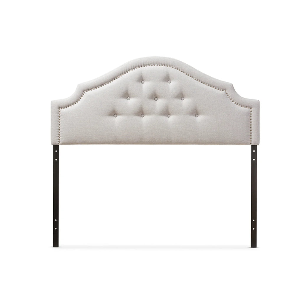 Grayish Beige Fabric Upholstered Twin Size Headboard C619262