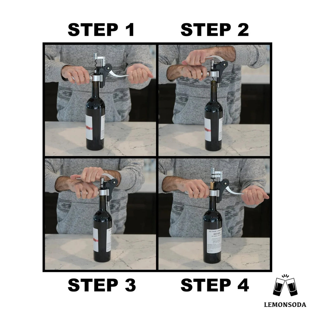 Wine Bottle Opener Kit with Corkscrew, Pourer, Foil Cutter, Stopper X265