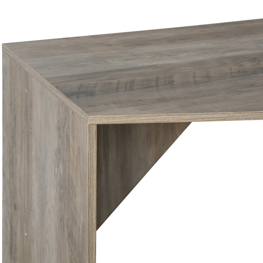 Grey Computer Desk with Hutch and Storage Shelves L28827