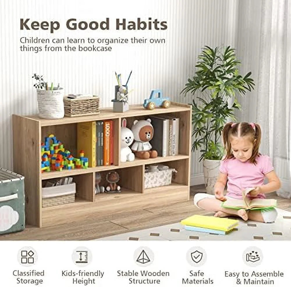 2-Tier 5 Cube Wooden Bookcase H6485