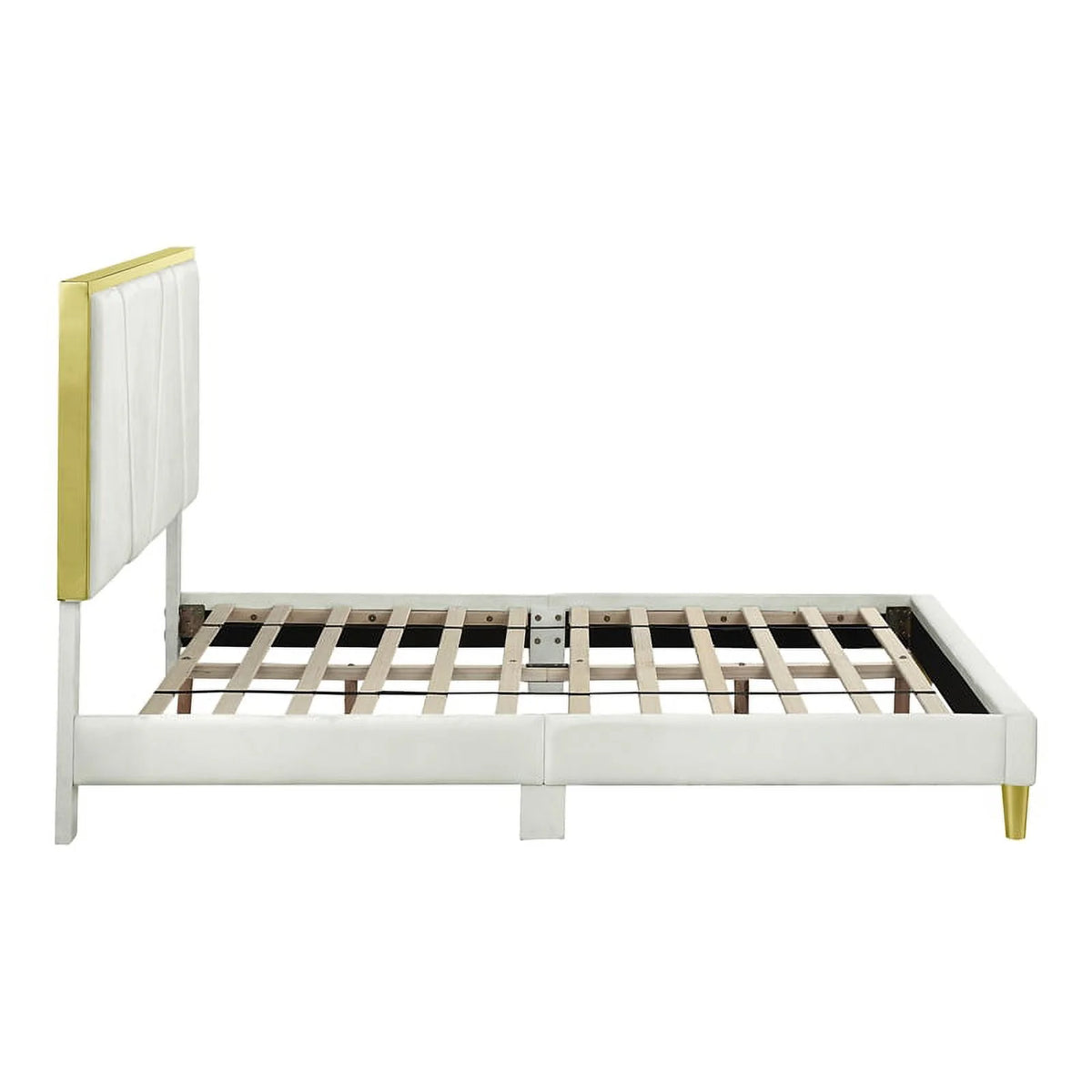 Beige Fabric Upholstered Eastern King Bed N8823