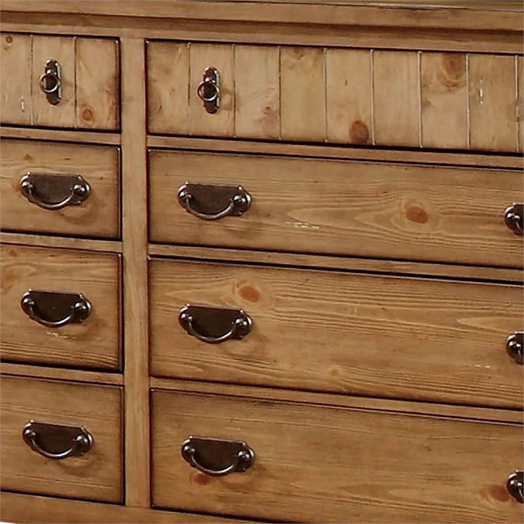 2-Piece Wood Dresser with Mirror in Mahogany Finish V585