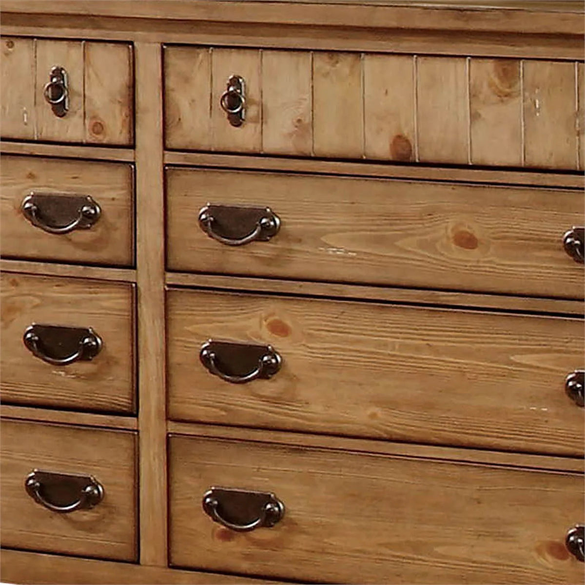 2-Piece Wood Dresser with Mirror in Mahogany Finish V585