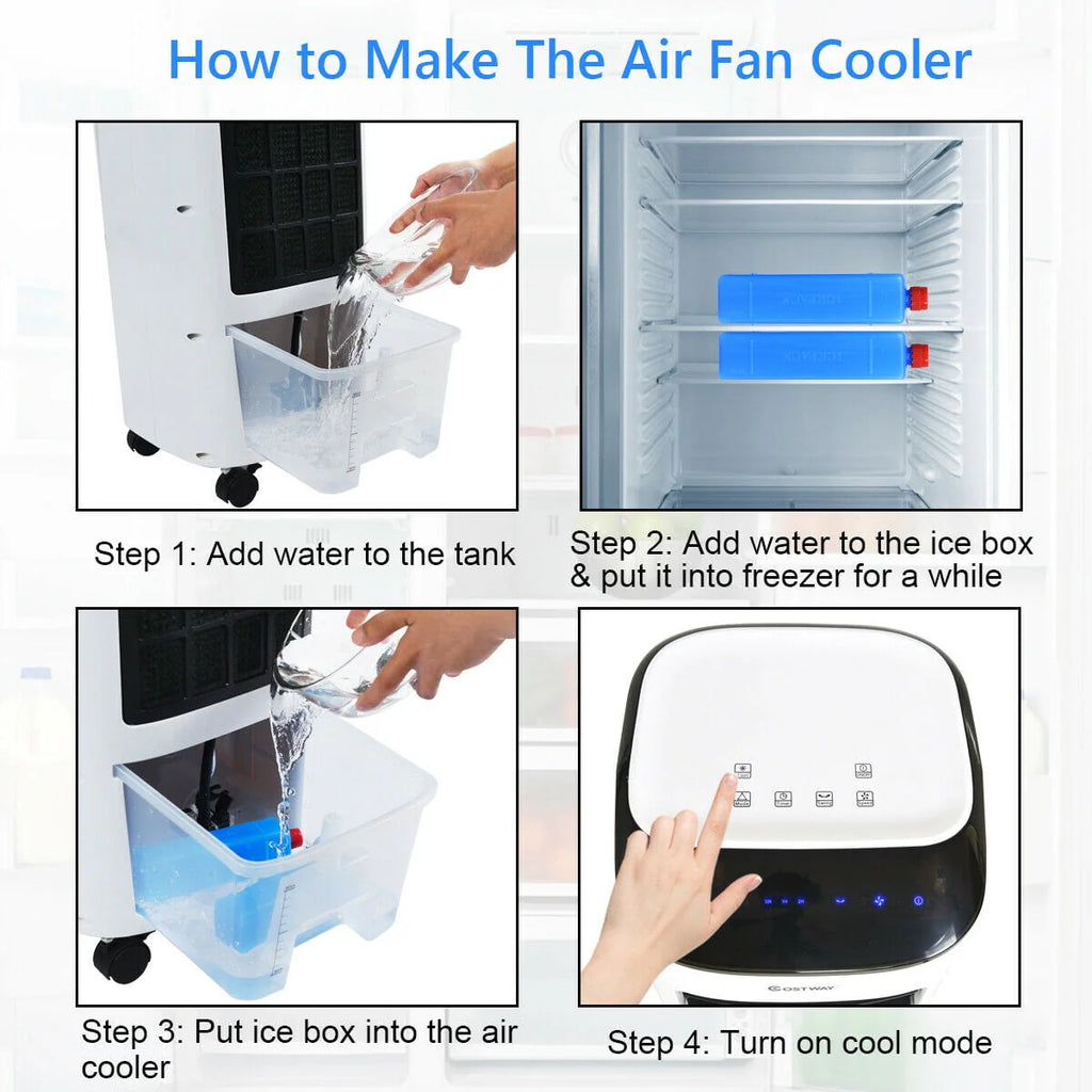 Portable Evaporative Air Cooler Fan & Humidifier with Remote Control K1221
