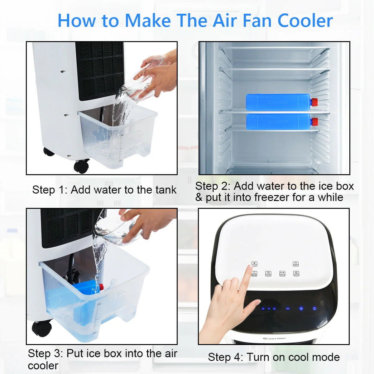 Portable Evaporative Air Cooler Fan & Humidifier with Remote Control K1221