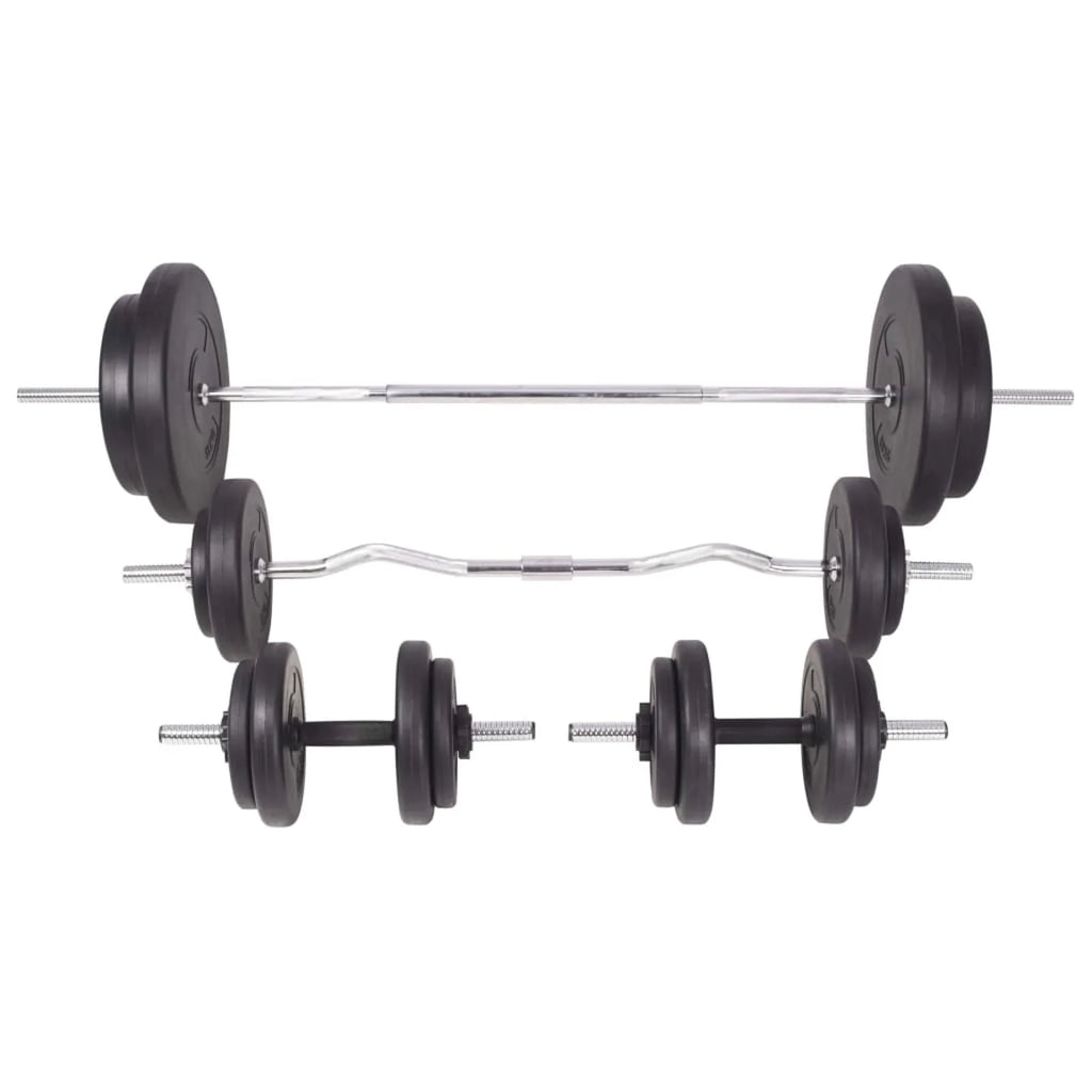 Workout Bench with Weight Rack, Barbell and Dumbbell Set 264.6 lb W49259