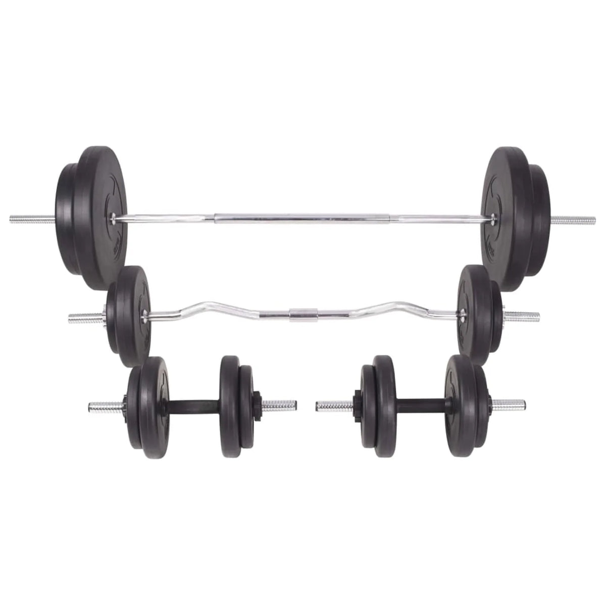 Workout Bench with Weight Rack, Barbell and Dumbbell Set 264.6 lb W49259