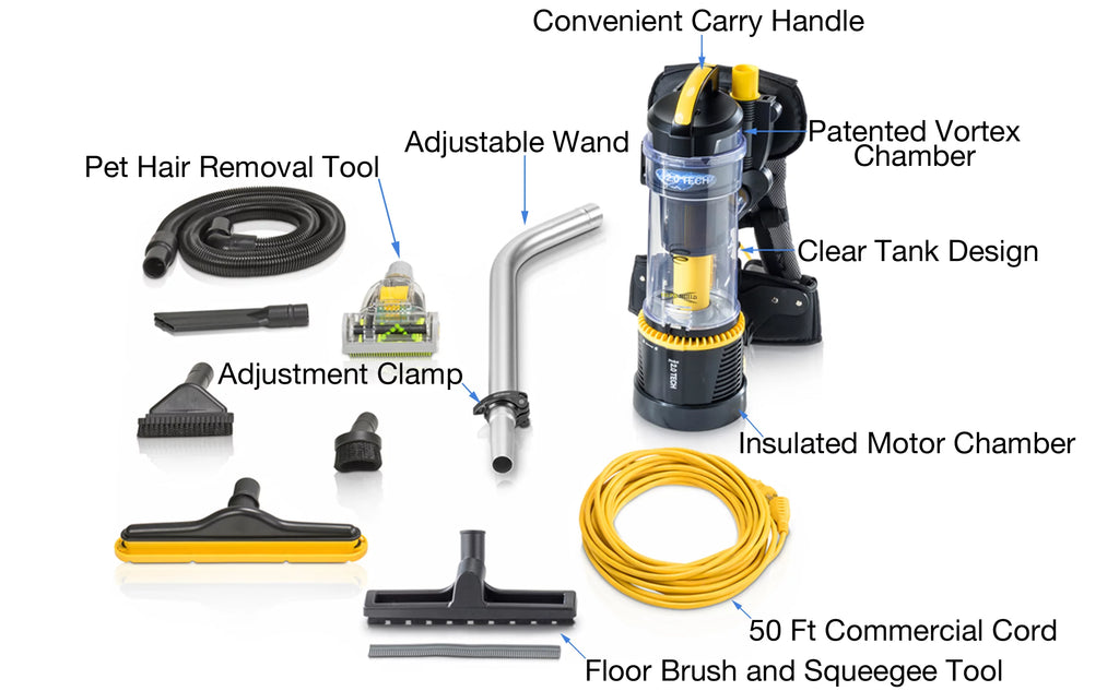 Commercial Bagless Backpack Vacuum with Tool Kit B7551