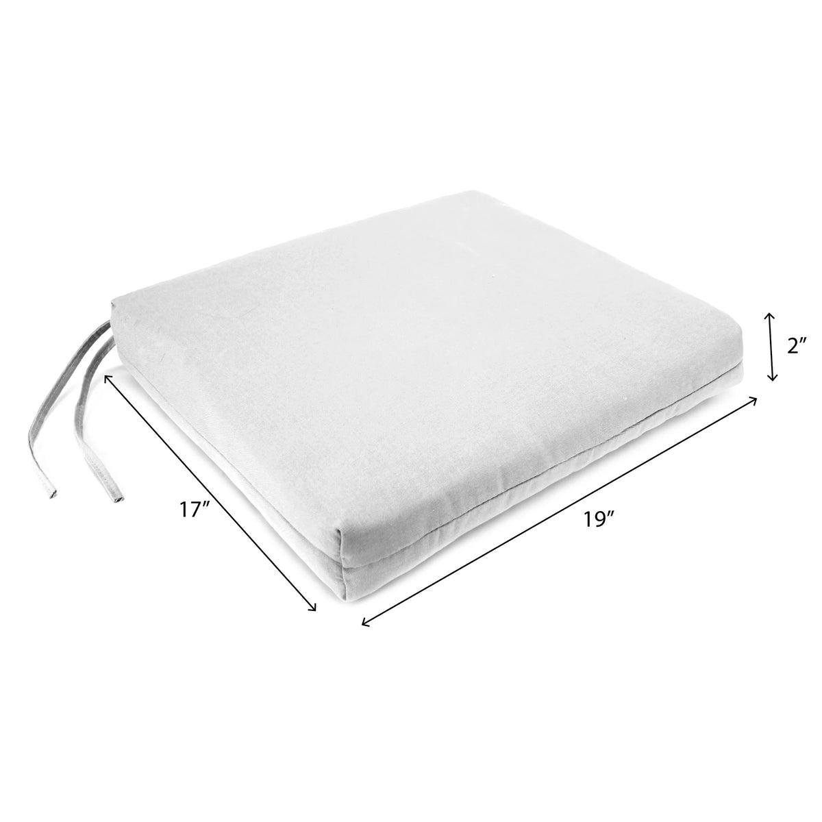 Black Rectangular Outdoor Chair Pad Seat Cushion with Ties, 2 Pack J79251