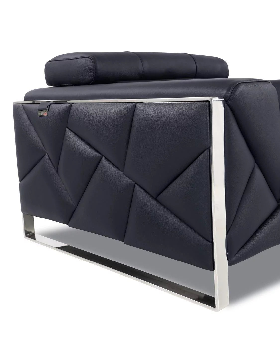 Black Genuine Italian Leather Loveseat Z379979