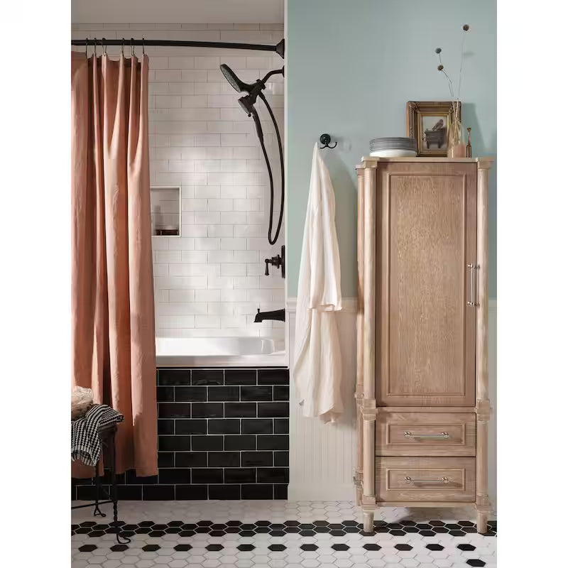 Single Handle 6-Spray Tub and Shower Faucet with Rainshower Combo in Matte Black V33534