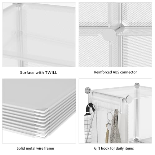 White 12 Cube Plastic Storage Organizer M27354