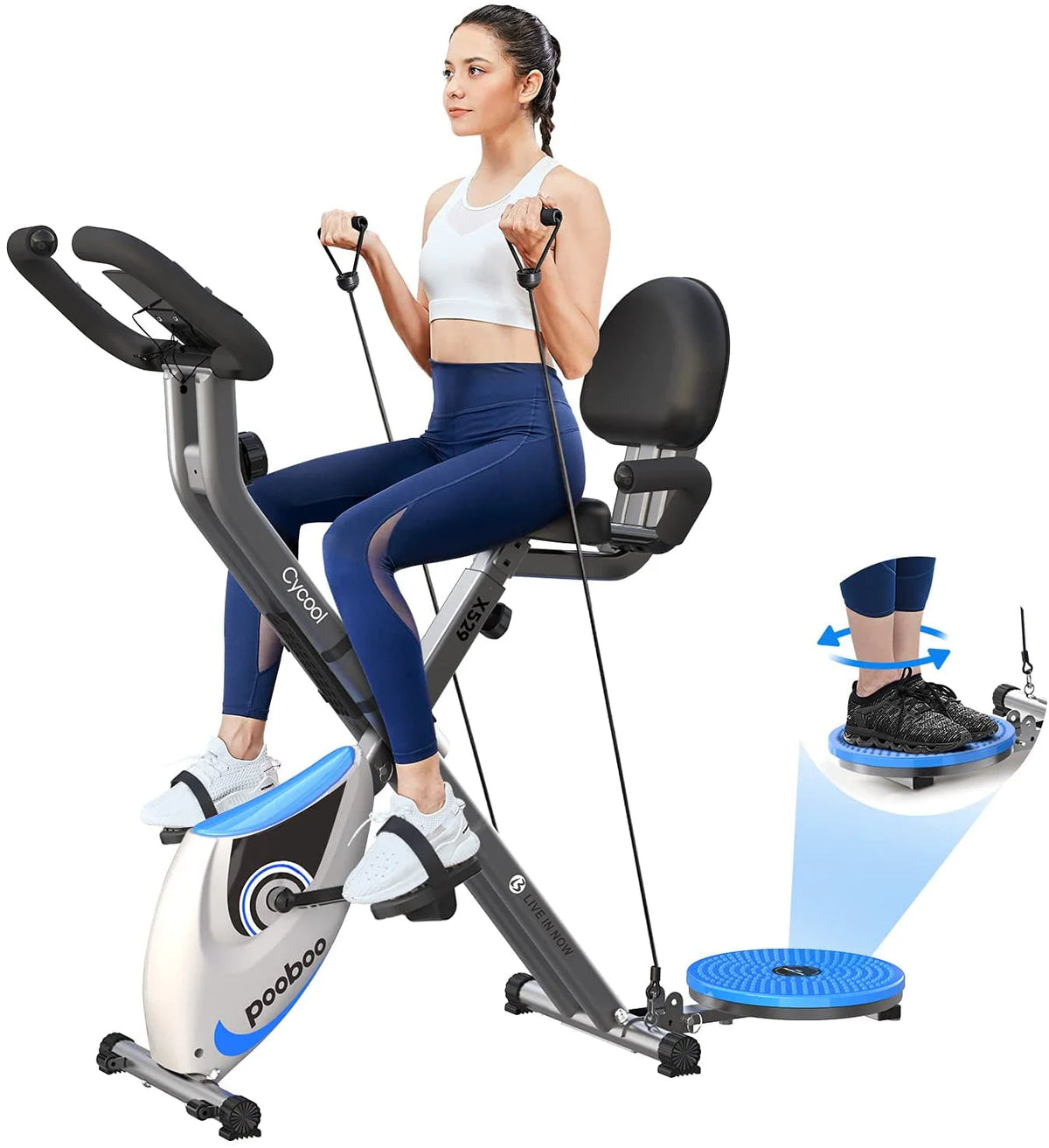 4-in-1 Folding Magnetic Exercise Bike Q311749